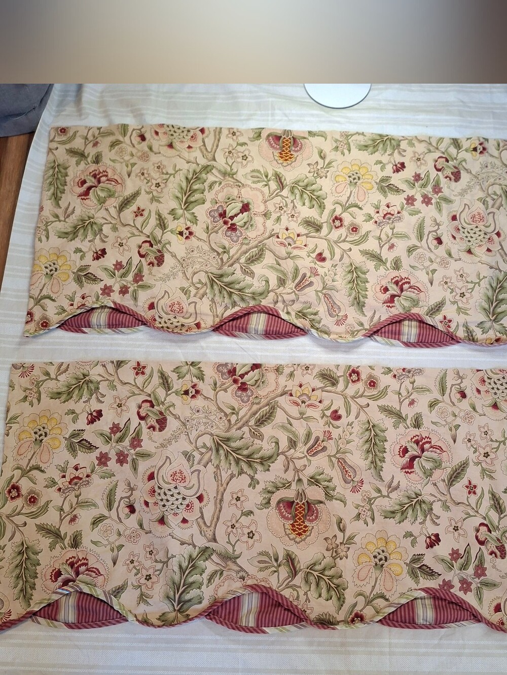 Waverly Imperial Dress Jacqueline Rod Pocket Curtain Valance Antique 49x19 Set 2